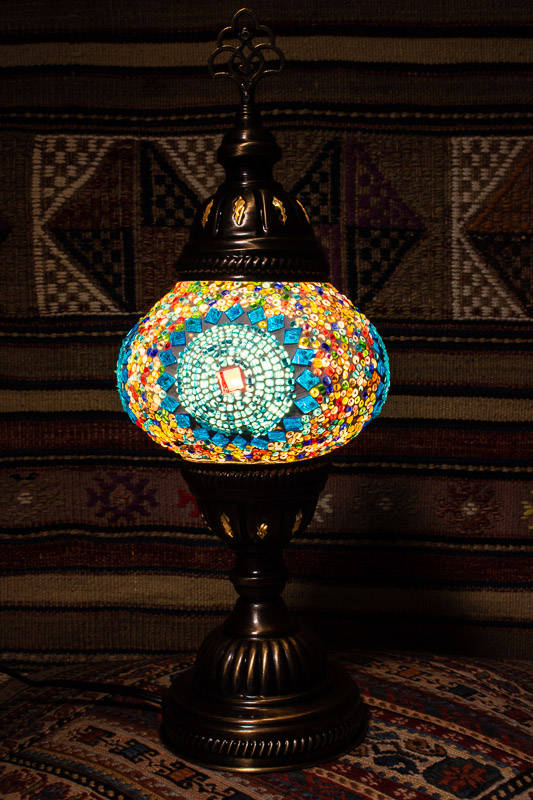 small turquoise table lamp