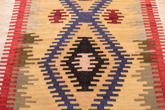 Turkish beige kilim rug, Vintage bohemian rug, Handmade runner rug, Hallway rug, Home online decor, Decorative rug, Striped rug 2.4 x 7.3 ft ML0741