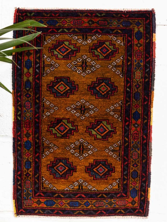 12610 Vintage Small Afghan Baluch Rug 43x62cm (1.5 x 2.0ft)