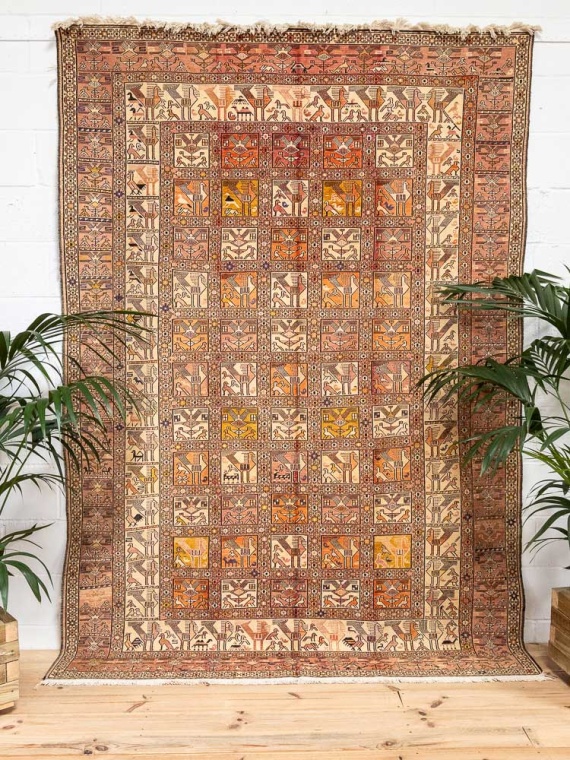 12752 Shahsavan Silk Soumak Kilim Rug 194x279cm (6.4 x 9.1ft)