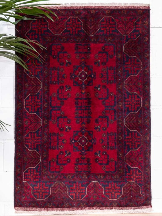 12768 Fine Afghan Khal Mohammedi Rug 101x150cm (3.3 x 4.11ft)