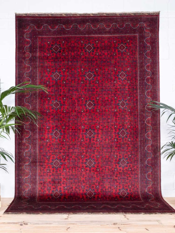 12812 Large Fine Afghan Khal Mohammedi Carpet 202x305cm (6.7 x 10ft)