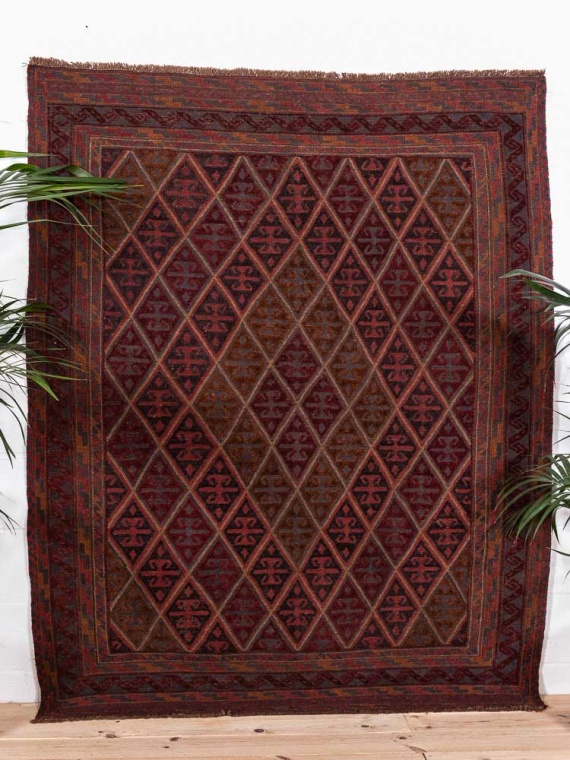 12909 Afghan Moshwani Mixed Weave Rug 164x200cm (5.4 x 6.6ft)