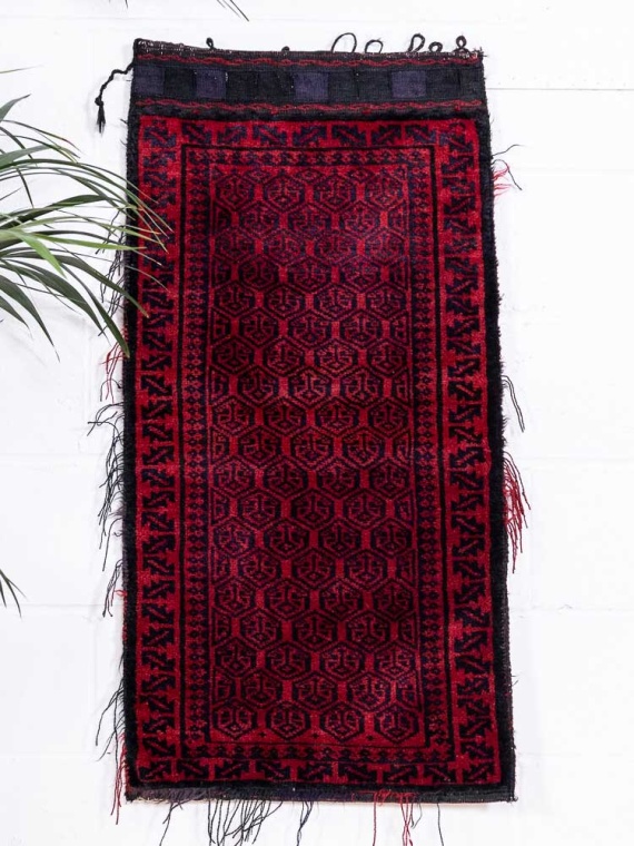 12924 Large Afghan Baluch Vintage Carpet Floor Cushion 60x118cm (1.11 x 3.10ft)