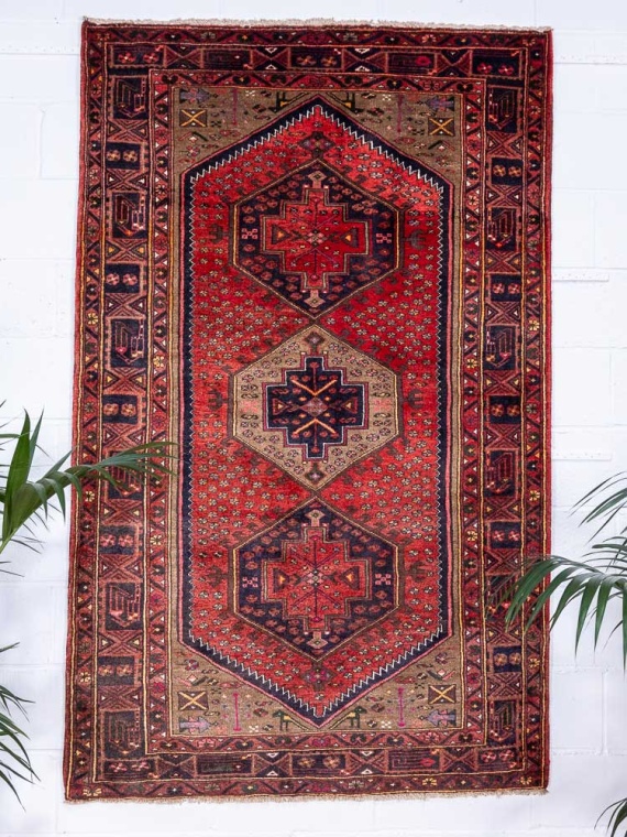 12927 Zanjan Hand-knotted Hamadan Rug 136x217cm (4.5 x 7.1ft)