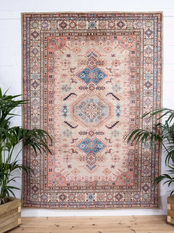 12982 Fine Afghan Super Kazak Hand-knotted Rug 177x244cm (5.9 x 8ft)