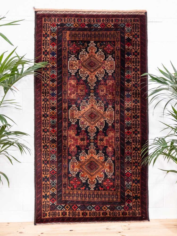 8036 Fine Afghan Herat Baluch Rug 108x201cm (3.6 x 6.7ft)