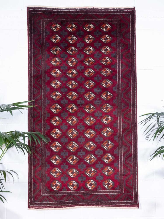 8618 Tribal Mashad Baluch Rug 131x237cm (4.3 x 7.9ft)