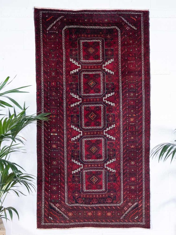 8619 Tribal Baluch Rug 127x242cm (4.2 x 7.11ft)