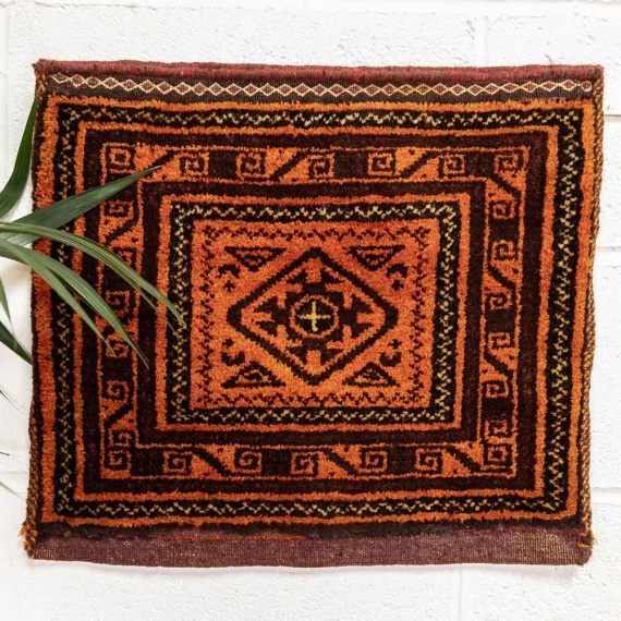 CC1561 Vintage Tribal Afghan Baluch Carpet Cushion Cover 46x52cm (1.6 x 1.8ft)