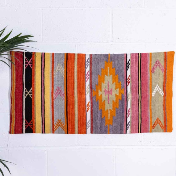 KC2473 Large Long Turkish Kilim Bolster Cushion Cover 53x106cm