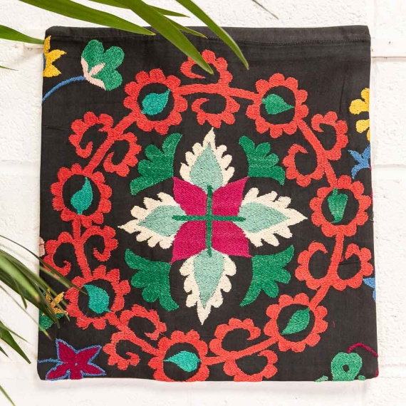 SC715 Uzbek Embroidered Suzani Cushion Cover 37x40cm