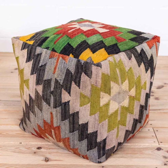 Turkish Kilim Pouf Seat