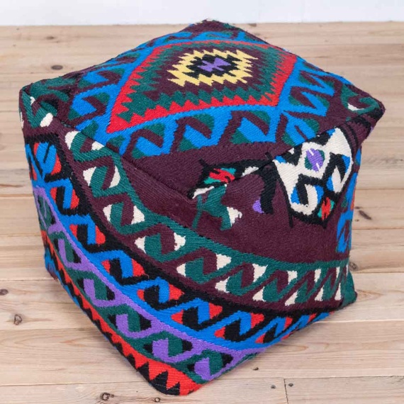 Turkish Kilim Pouf Seat