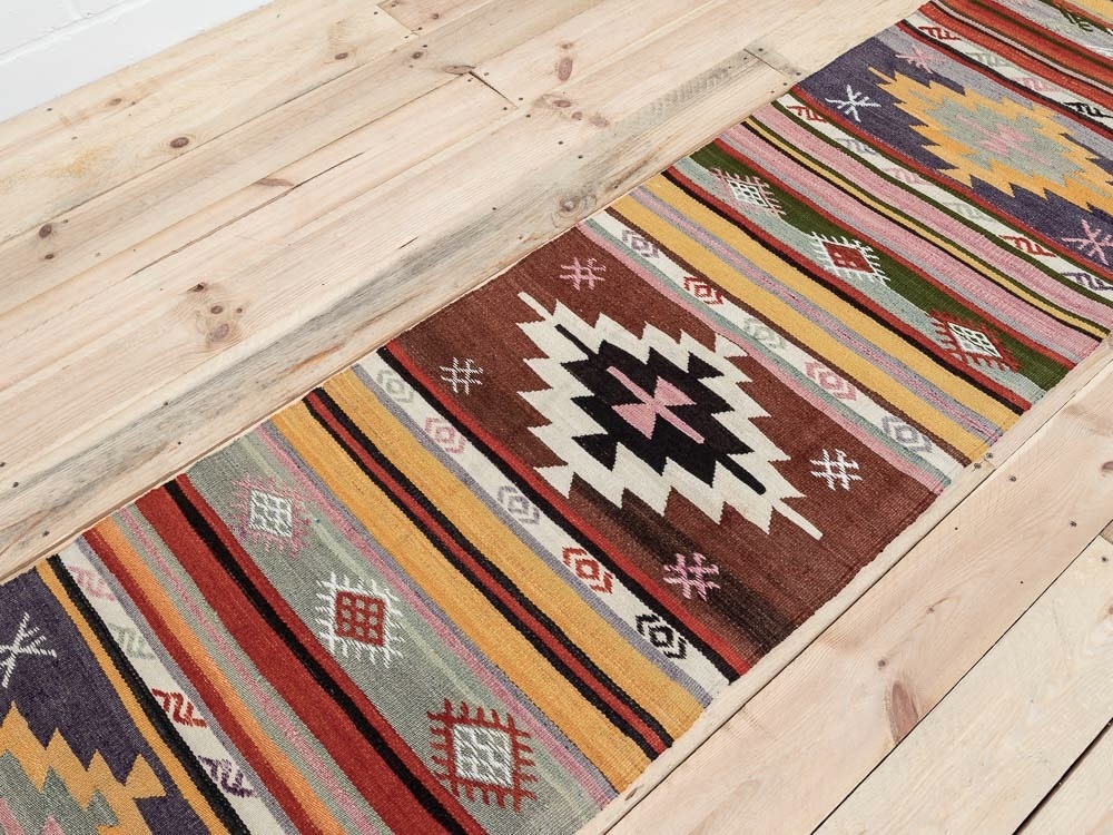 11769 Turkish Vintage Acipayam Kilim Runner Rug 62x294cm (2.0 x 9.7ft)