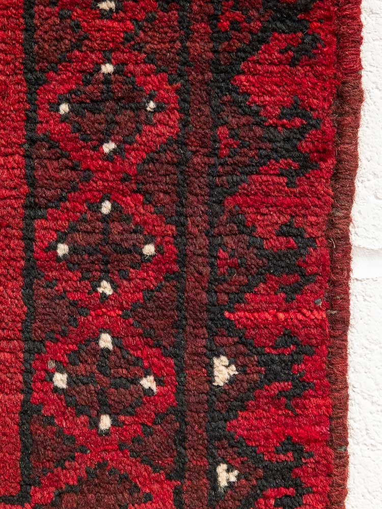 12562 Small Afghan Red Aq Chah Rug 51x75cm (1.8 x 2.5ft)