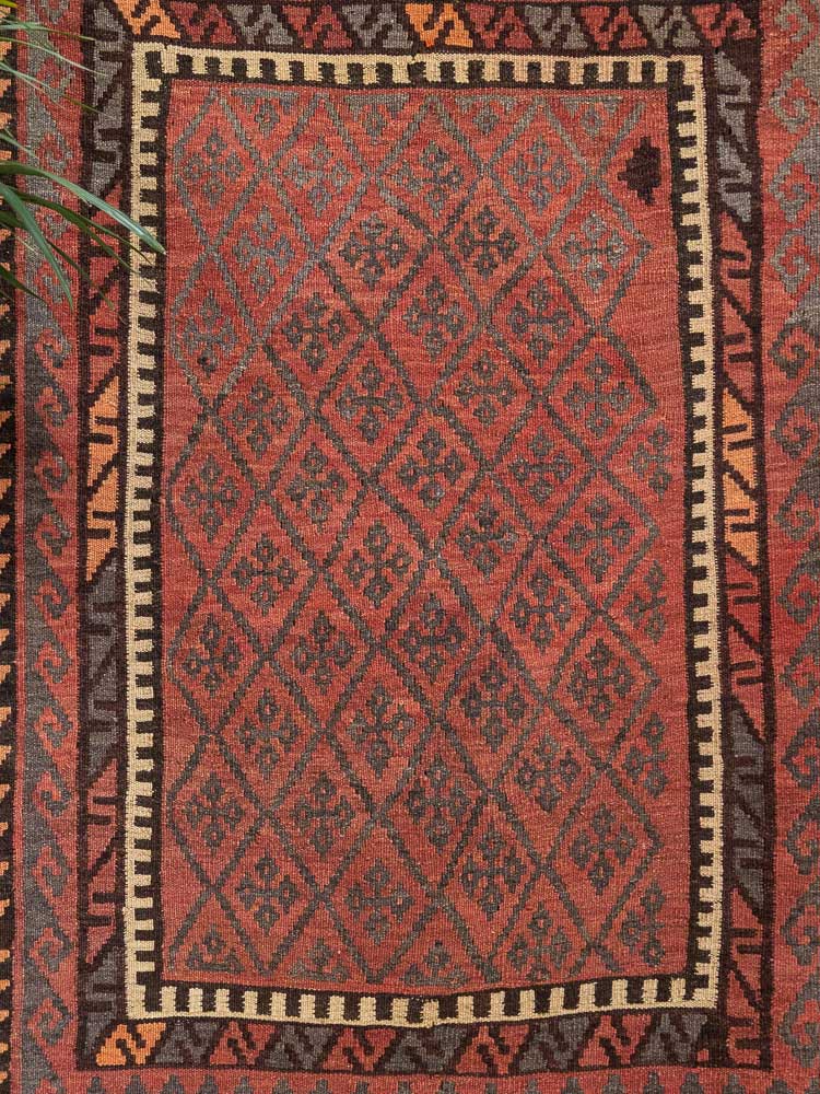 12583 Fine Afghan Ghalmouri Kilim Flatweave Rug 100x142cm (3.3 x 4.8ft)