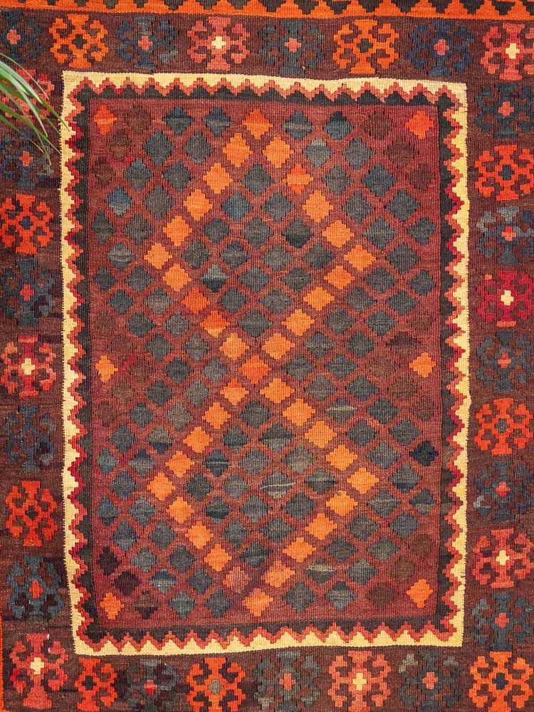12585 Fine Afghan Ghalmouri Kilim Flatweave Rug 98x122cm (3.2 x 4ft)