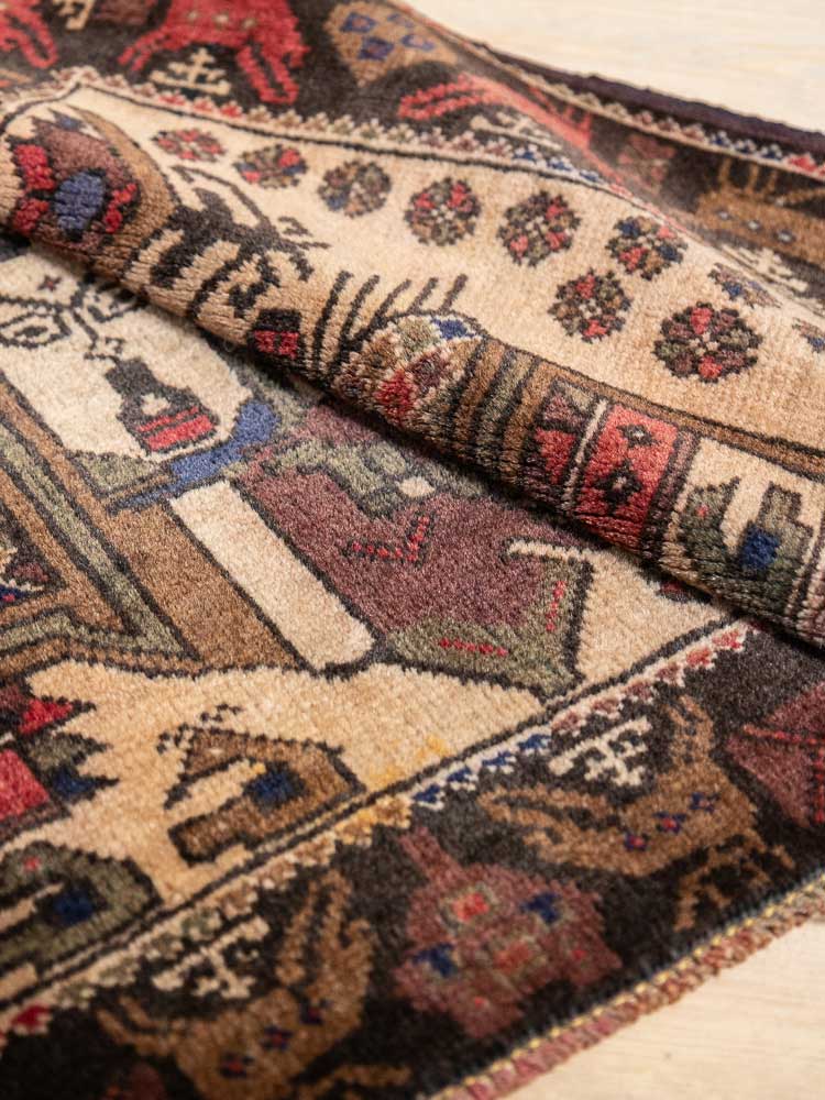 12590 Small Vintage Afghan Baluch Rug 44x88cm (1.5 x 2.10ft)