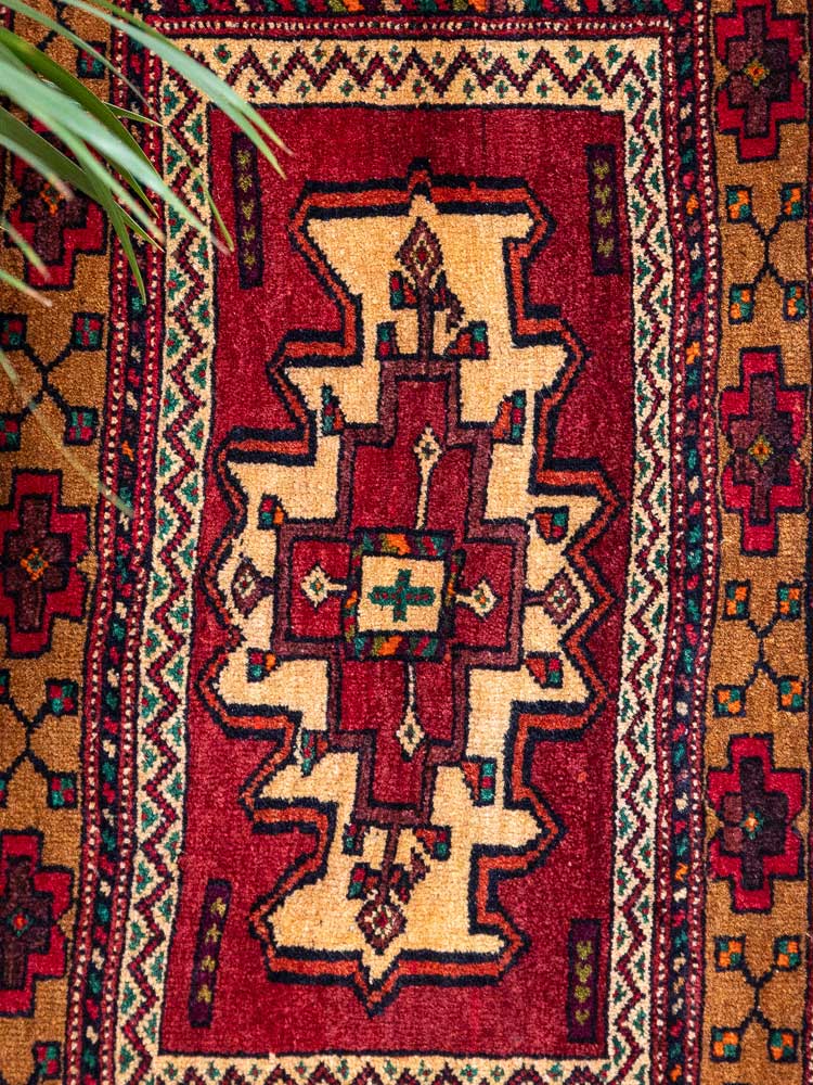 12591 Small Vintage Afghan Baluch Rug 46x97cm (1.6 x 3.2ft)