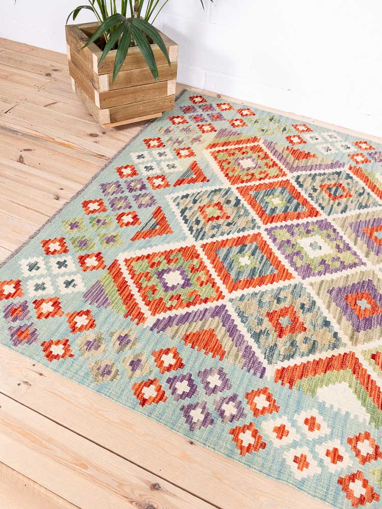 12603 Afghan Vegetable Dyed Kilim Rug 154x206cm (5.0 x 6.9ft)