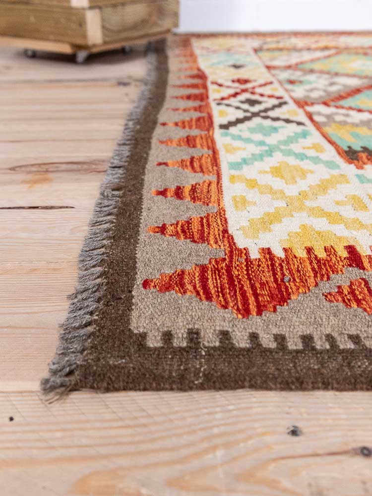 12607 Afghan Vegetable Dyed Kilim Rug 154x197cm (5.0 x 6.5ft)