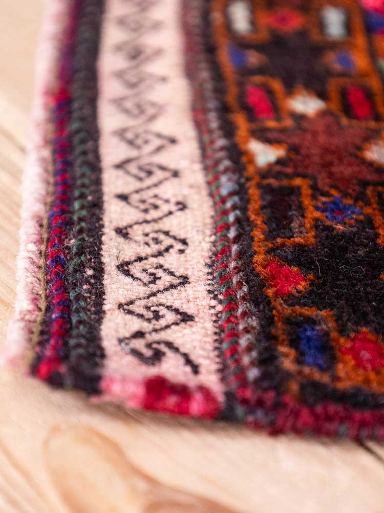 12609 Vintage Small Afghan Baluch Rug 42x58cm (1.4 x 1.11ft)