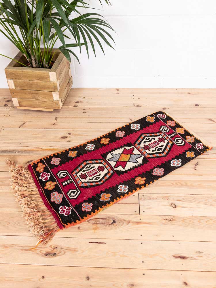 12616 Village Turkish Kilim Malatya Floor Cushion 49x102cm (1.7 x 3.4ft)