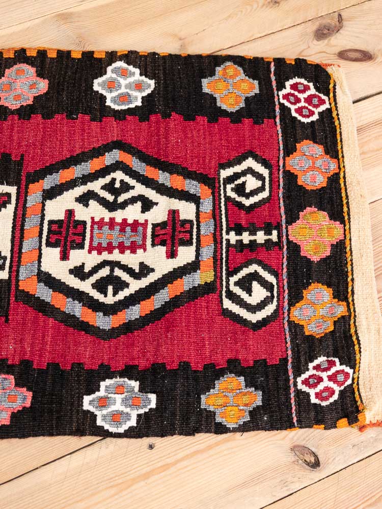 12616 Village Turkish Kilim Malatya Floor Cushion 49x102cm (1.7 x 3.4ft)