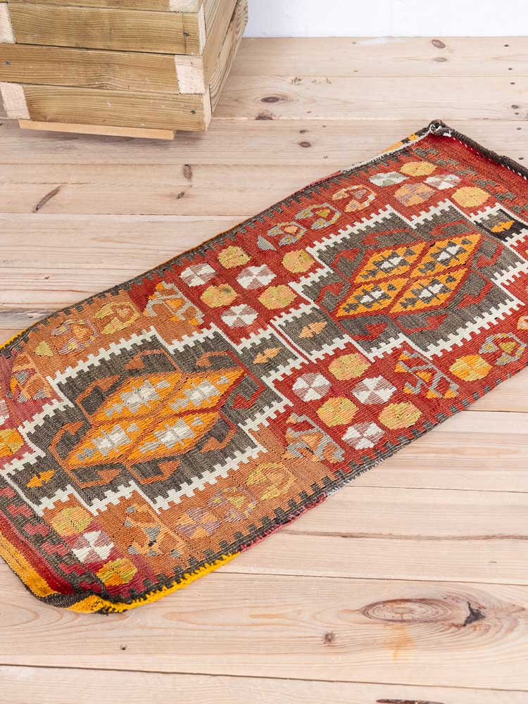 12617 Village Turkish Malatya Kilim Floor Cushion 49x100cm (1.7 x 3.3ft)