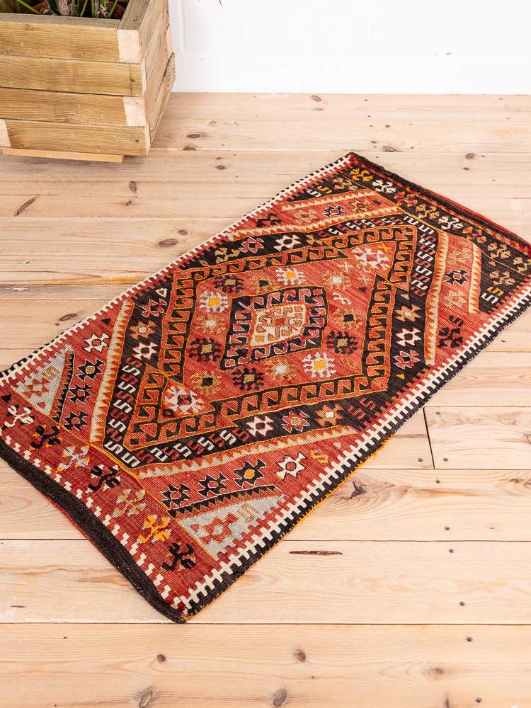 12618 Village Turkish Malatya Kilim Floor Cushion 57x105cm (1.10 x 3.5ft)