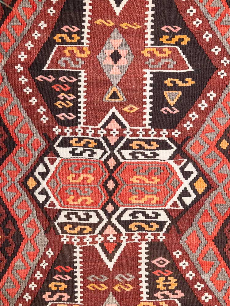 12619 Village Turkish Kars Kilim Floor Cushion 57x105cm (1.10 x 3.5ft)