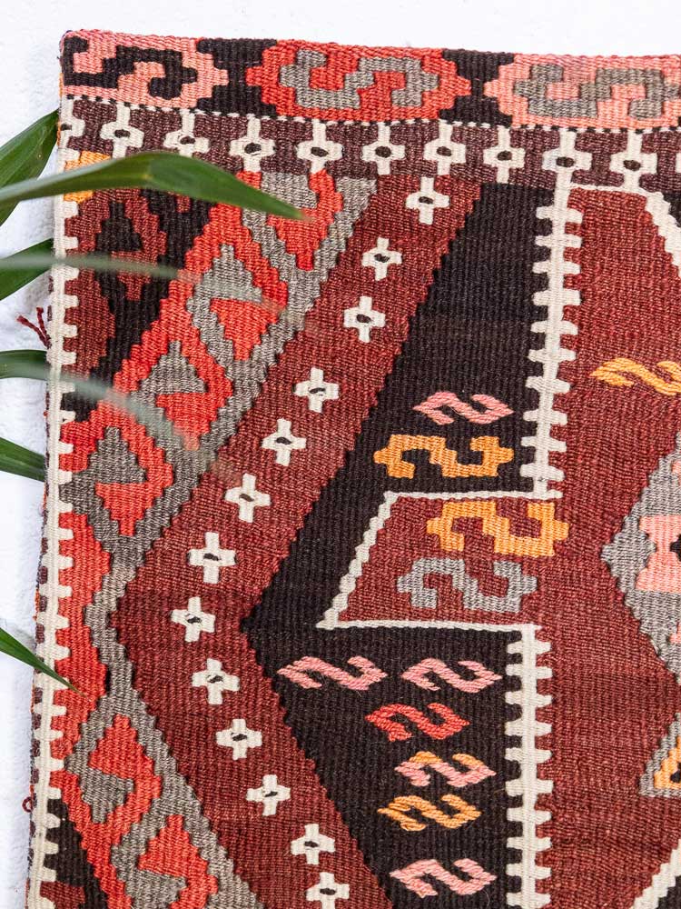 12619 Village Turkish Kars Kilim Floor Cushion 57x105cm (1.10 x 3.5ft)