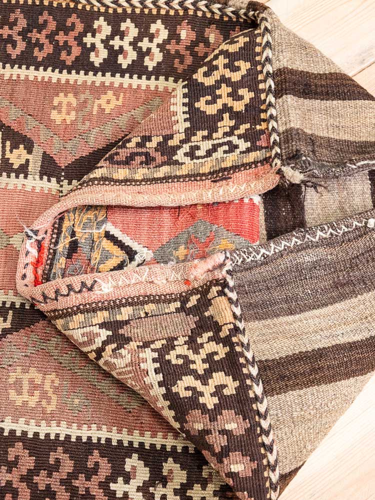 12620 Village Turkish Kars Kilim Floor Cushion 57x105cm (1.10 x 3.5ft)