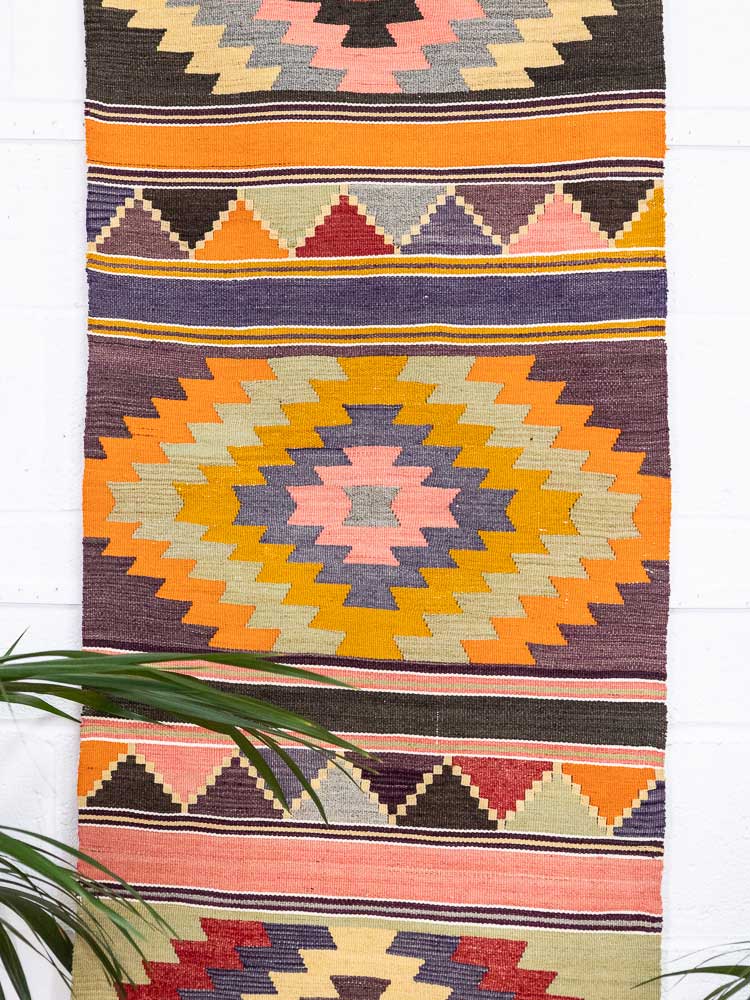 12638 Turkish Acipayam Kilim Runner Rug 64x218cm (2.1 x 7.1ft)