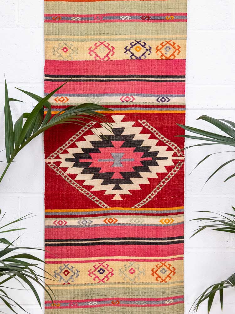 12640 Turkish Acipayam Kilim Runner Rug 58x276cm (1.11 x 9.0ft)