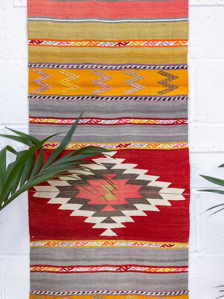 12644 Turkish Acipayam Kilim Runner Rug 57x249cm (1.10 x 8.2ft)