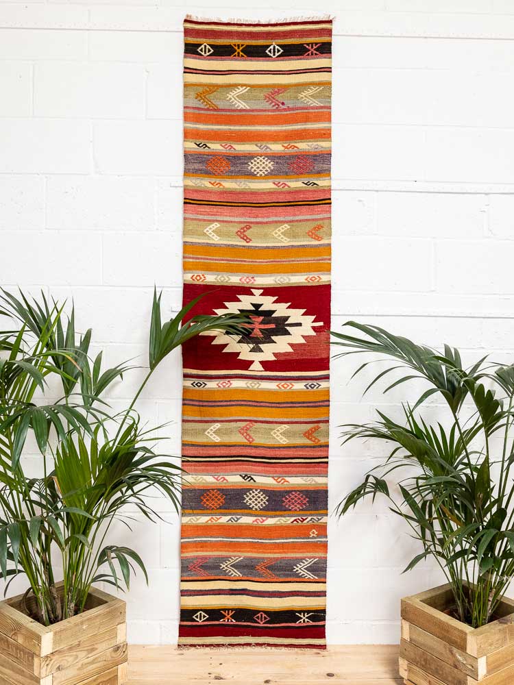 12645 Turkish Acipayam Kilim Runner Rug 60x256cm (1.11 x 8.4ft)