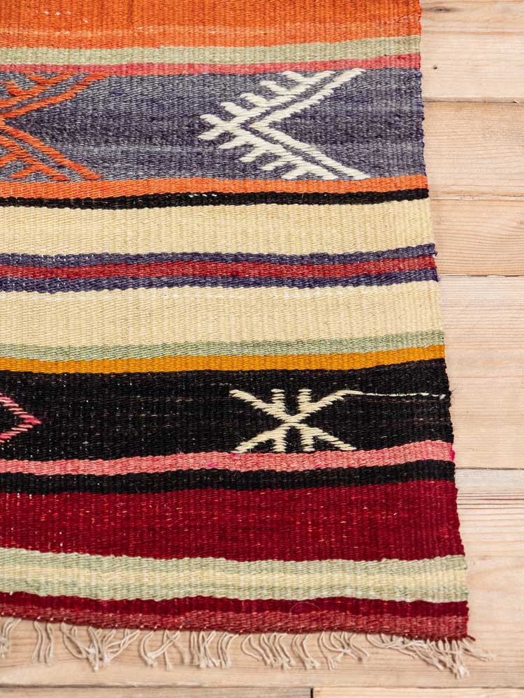 12645 Turkish Acipayam Kilim Runner Rug 60x256cm (1.11 x 8.4ft)