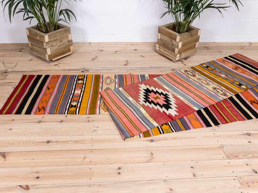 12646 Extra Long Turkish Acipayam Kilim Runner Rug 62x586cm (2.0 x 19.2ft)