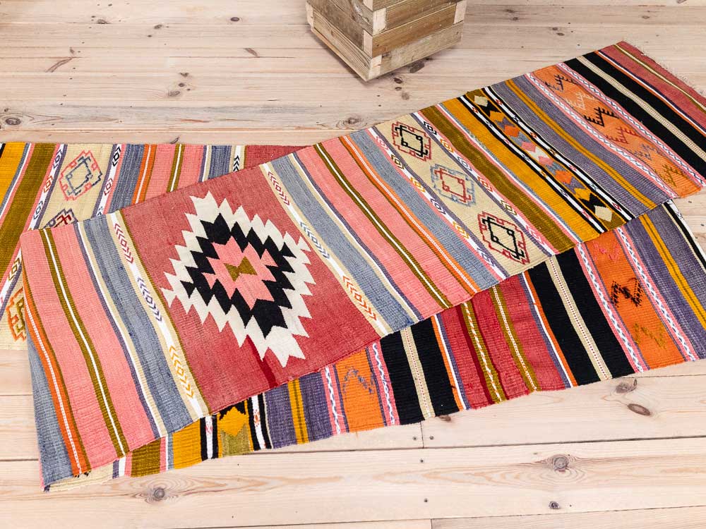 12646 Extra Long Turkish Acipayam Kilim Runner Rug 62x586cm (2.0 x 19.2ft)