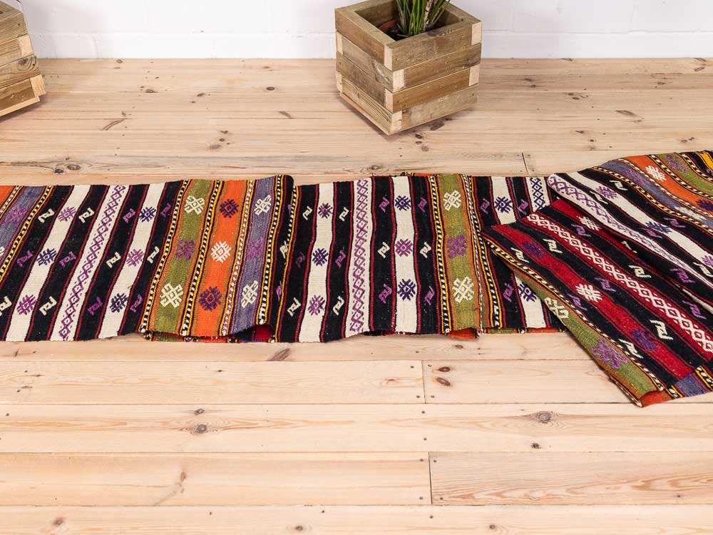 12647 Extra Long Turkish Konya Kilim Runner Rug 65x776cm (2.1 x 25.5ft)