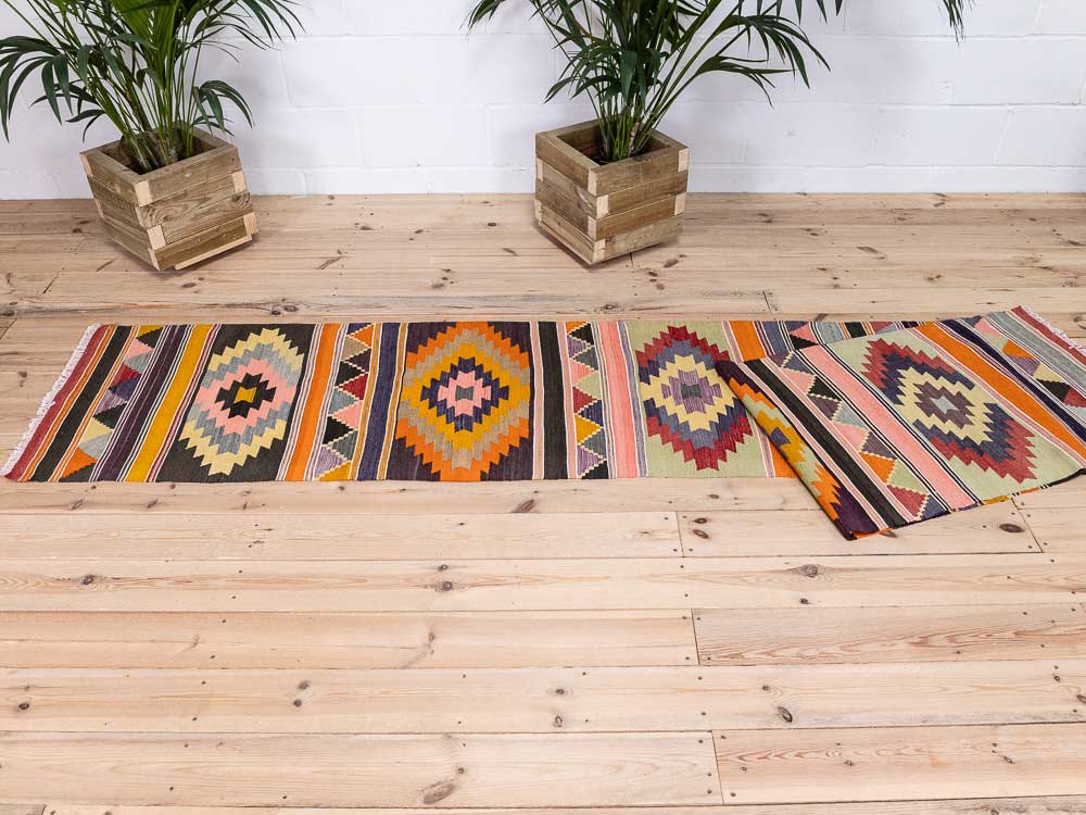 12648 Long Turkish Acipayam Kilim Runner Rug 63x422cm (2.0 x 13.10ft)