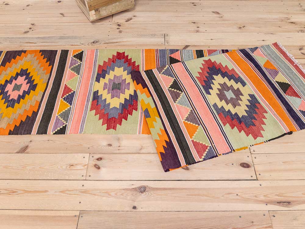 12648 Long Turkish Acipayam Kilim Runner Rug 63x422cm (2.0 x 13.10ft)