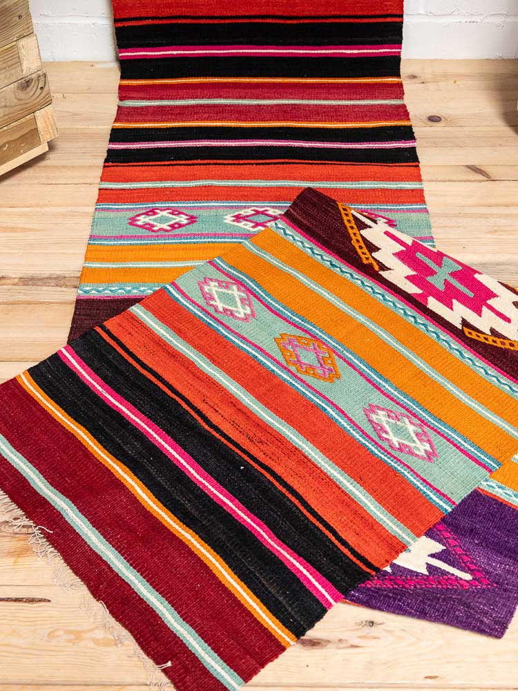 12649 Long Turkish Acipayam Kilim Runner Rug 61x529cm (2 x 17.4ft)