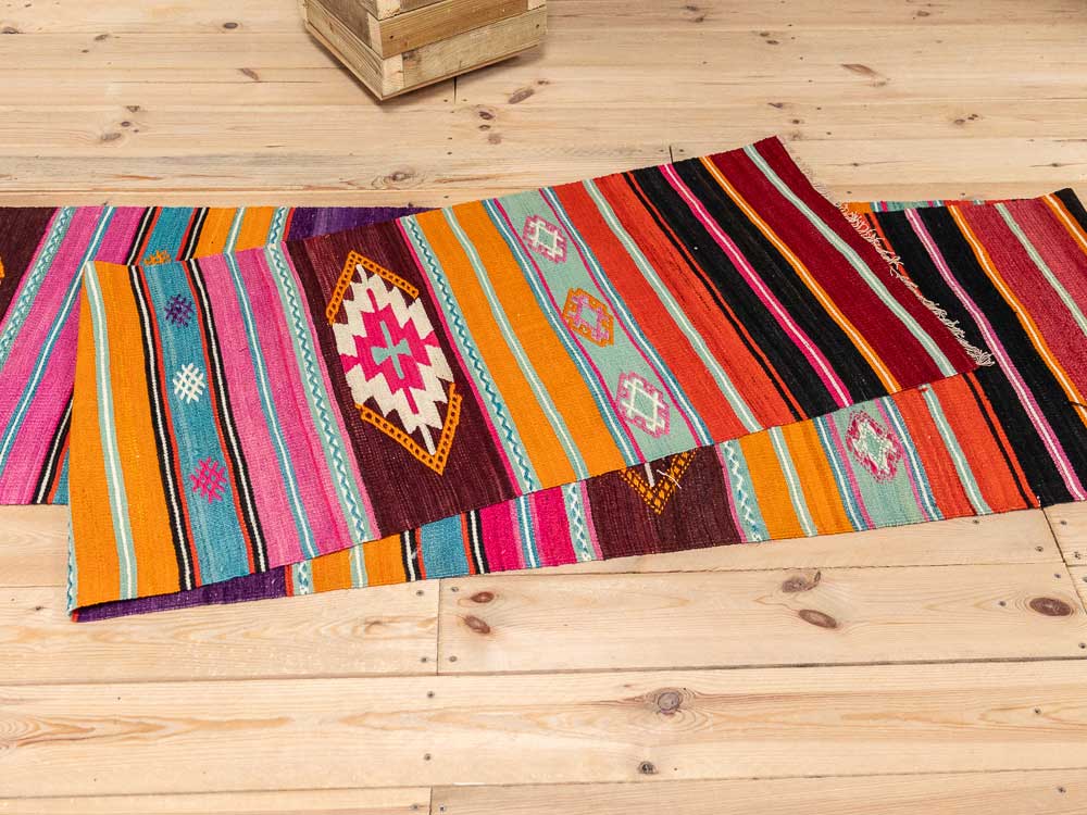 12649 Long Turkish Acipayam Kilim Runner Rug 61x529cm (2 x 17.4ft)