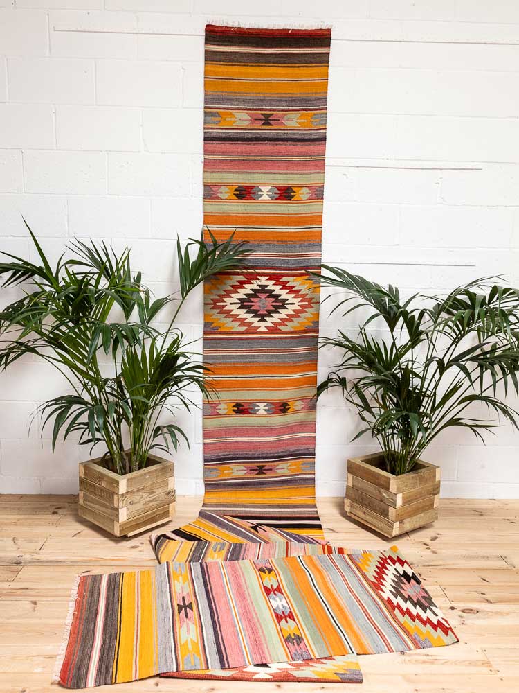 12651 Extra Long Turkish Acipayam Kilim Runner Rug 65x820cm (2.1 x 26.11ft)