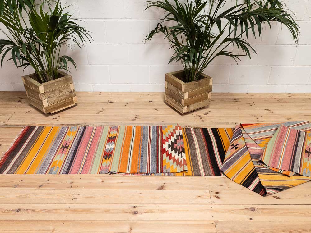 12651 Extra Long Turkish Acipayam Kilim Runner Rug 65x820cm (2.1 x 26.11ft)