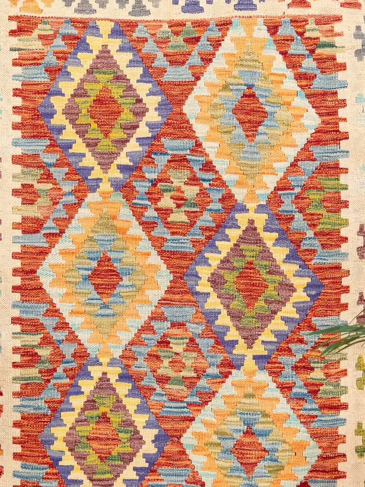 12659 Afghan Vegetable Dyed Kilim Rug 123x190cm (4.0 x 6.2ft)