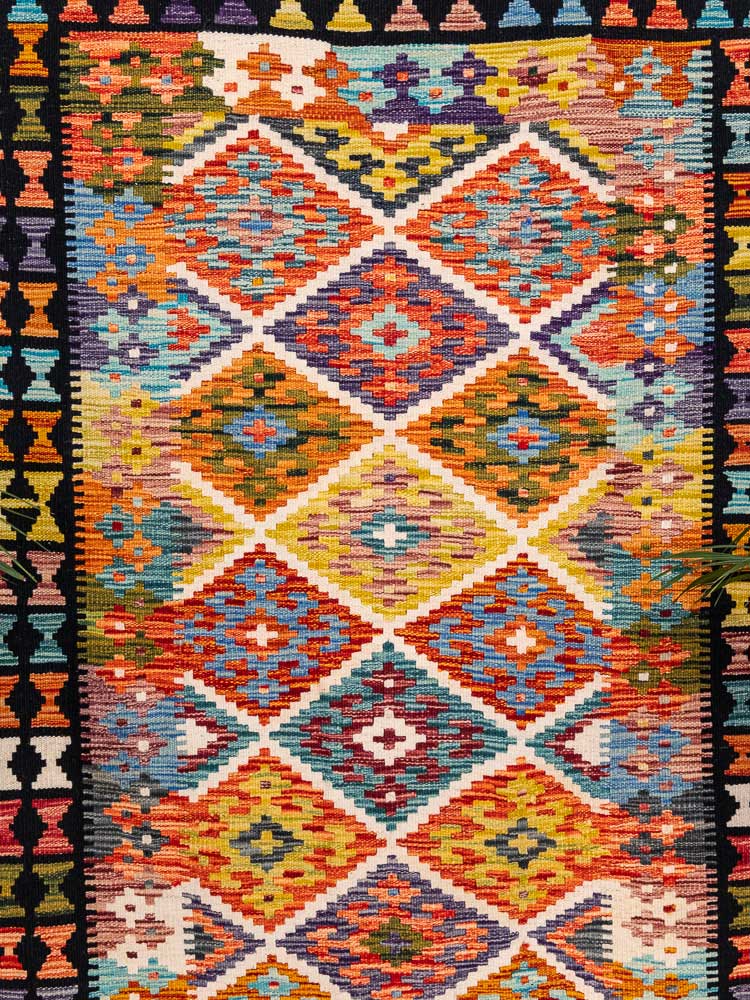 12660 Afghan Vegetable Dyed Kilim Rug 120x200cm (3.11 x 6.6ft)